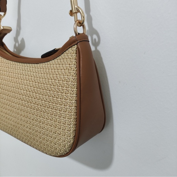 Coach Light Beige Woven Straw Hobo Bag - Picture 4 of 10